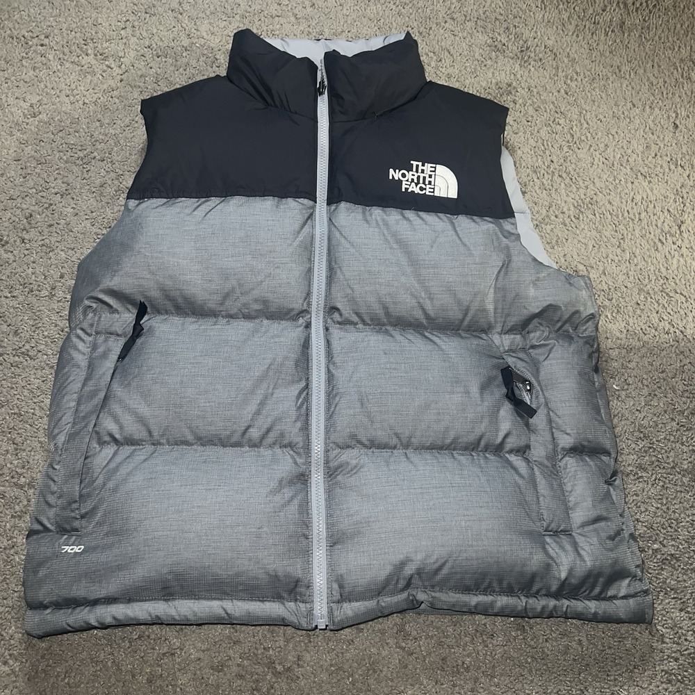 The North Face 1996 Retro Nuptse 700 Down Puffer Vest Gray Black L